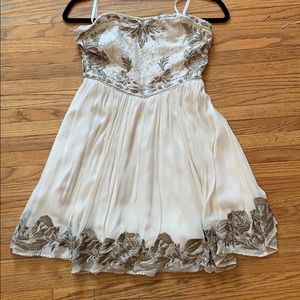 Urban Outfitters strapless cream mini dress!